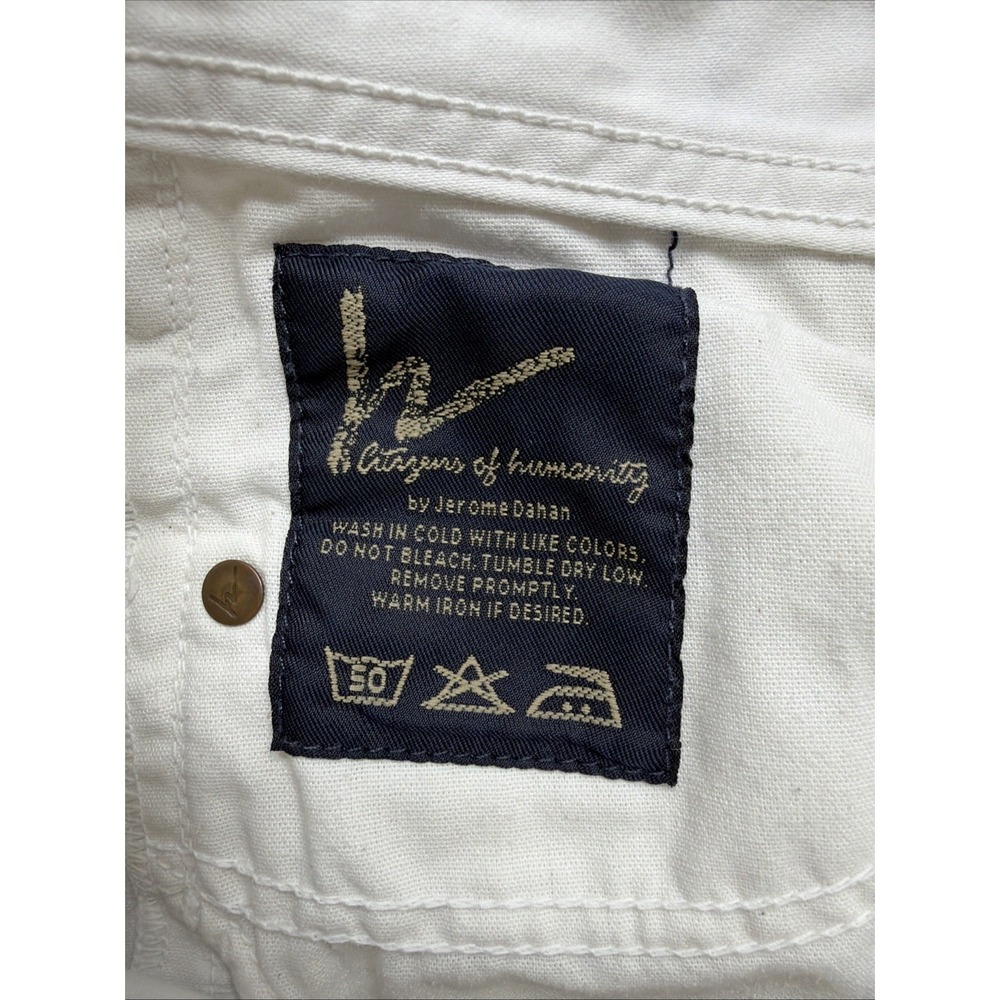 Vintage Citizens of Humanity Ingrid White Low Rise Flare Jeans 100% Cotton 27x30 - Picture 3 of 14
